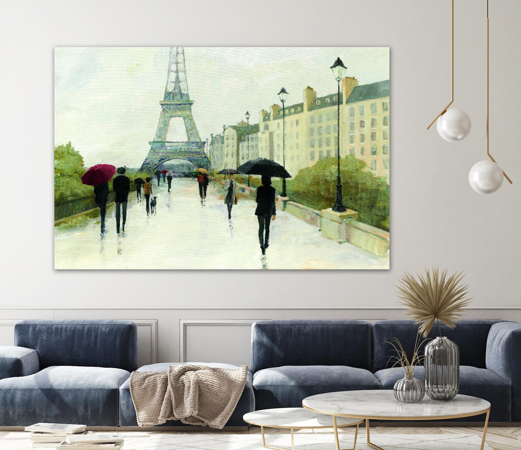 Eiffel in the Rain Marsala Umbrella by Avery Tillmon on GIANT ART - green everyday life