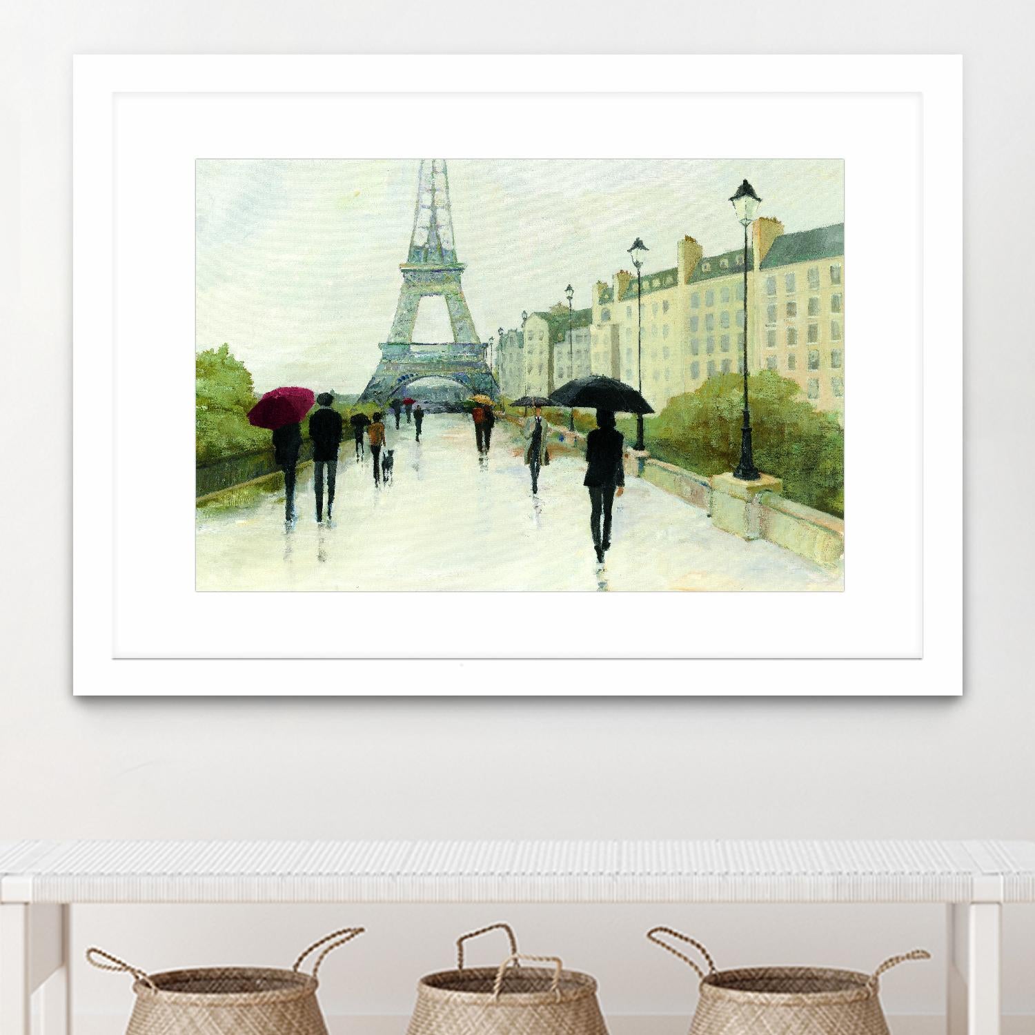 Eiffel in the Rain Marsala Umbrella by Avery Tillmon on GIANT ART - green everyday life