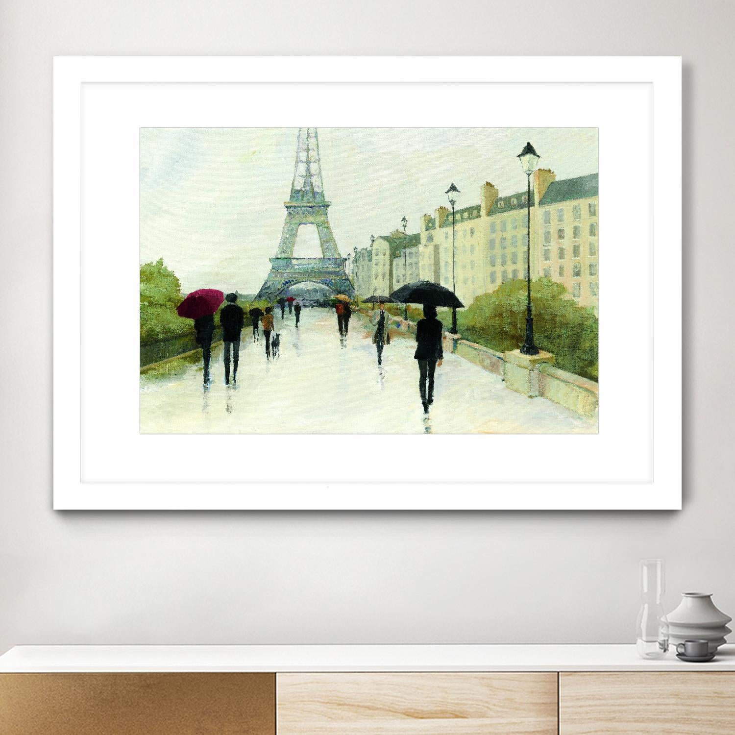 Eiffel in the Rain Marsala Umbrella by Avery Tillmon on GIANT ART - green everyday life