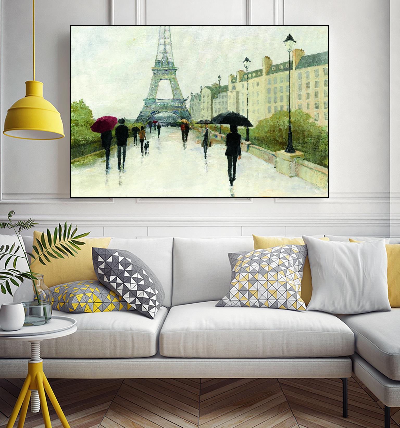 Eiffel in the Rain Marsala Umbrella by Avery Tillmon on GIANT ART - green everyday life