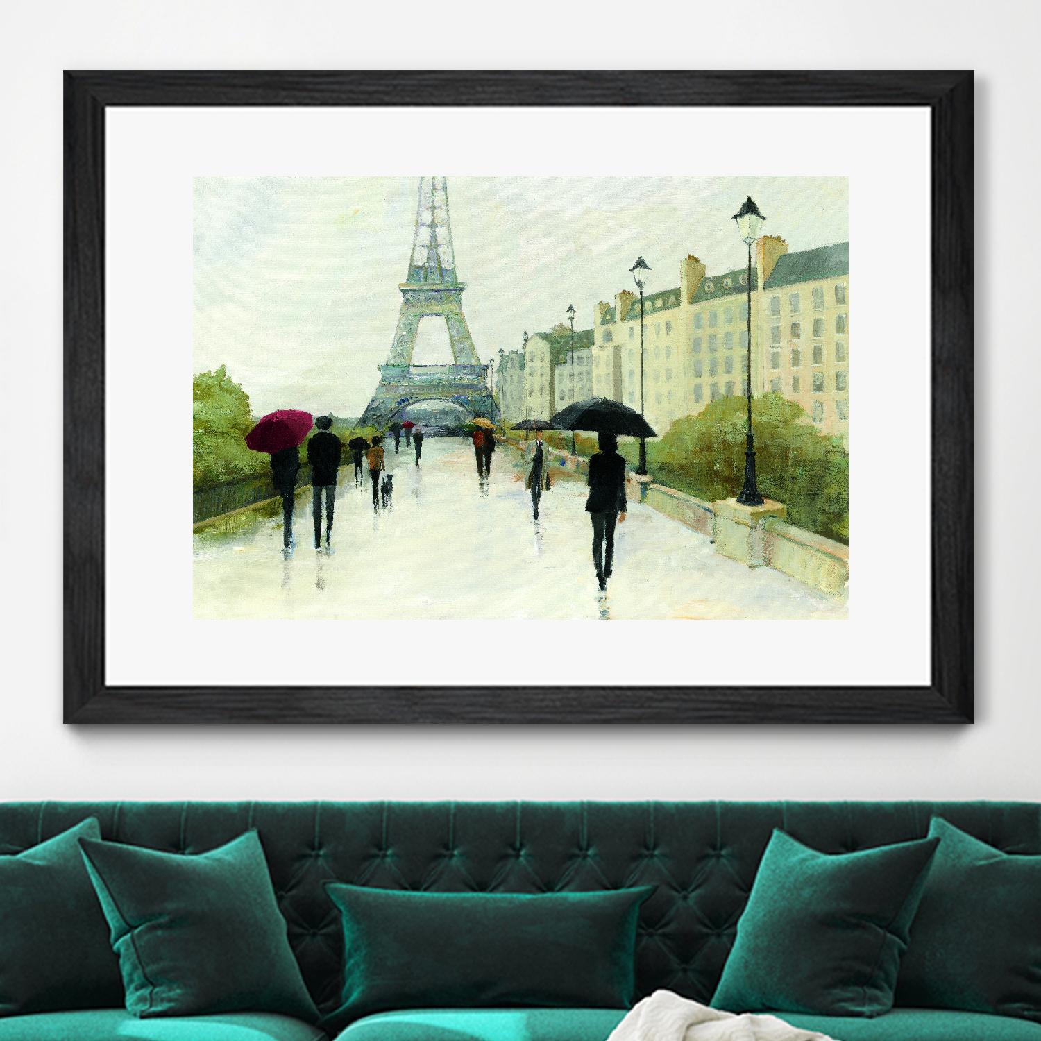 Eiffel in the Rain Marsala Umbrella by Avery Tillmon on GIANT ART - green everyday life