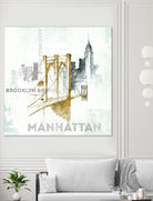 Brooklyn Bridge by Avery Tillmon on GIANT ART - grey city scene