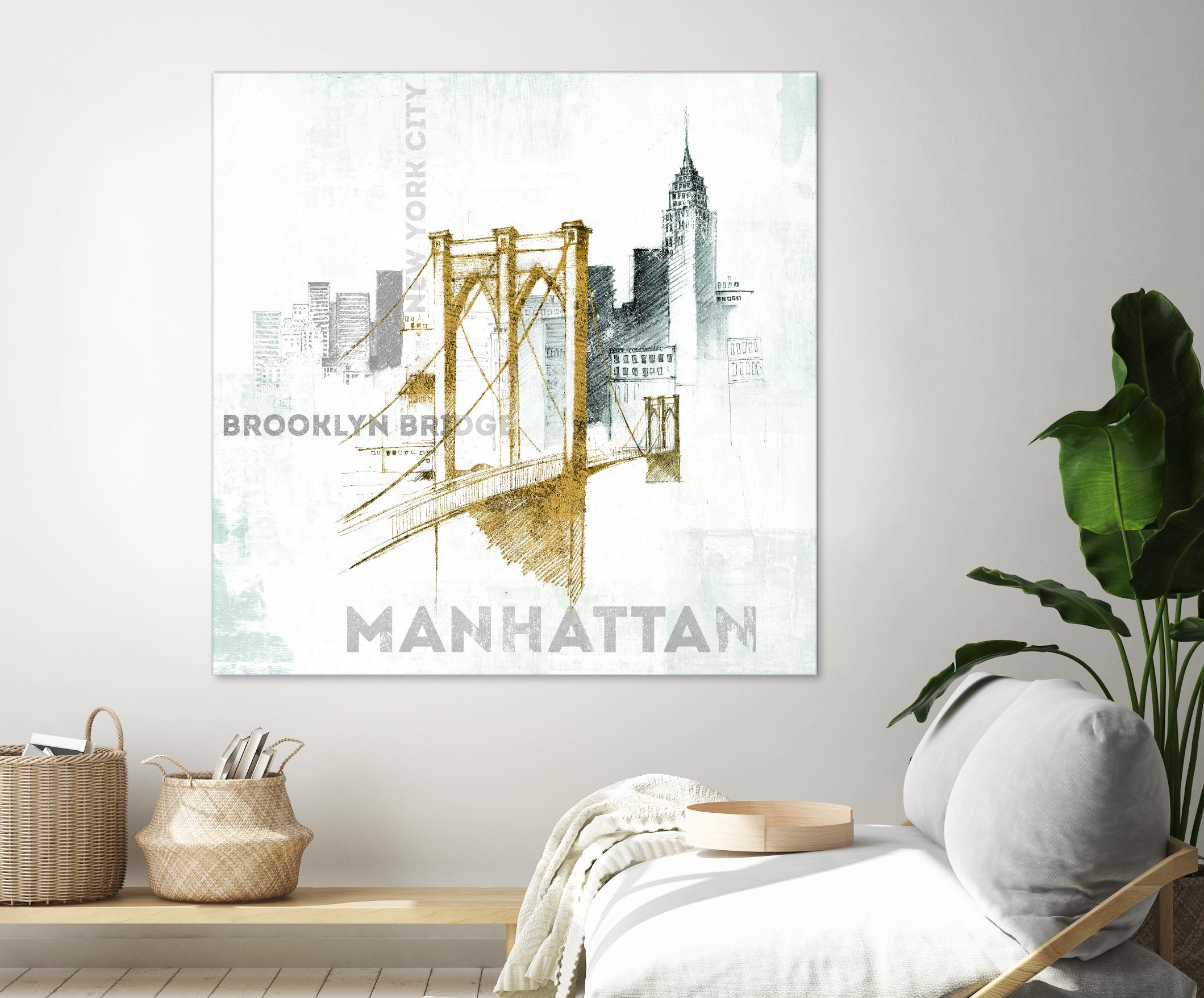 Brooklyn Bridge by Avery Tillmon on GIANT ART - grey city scene