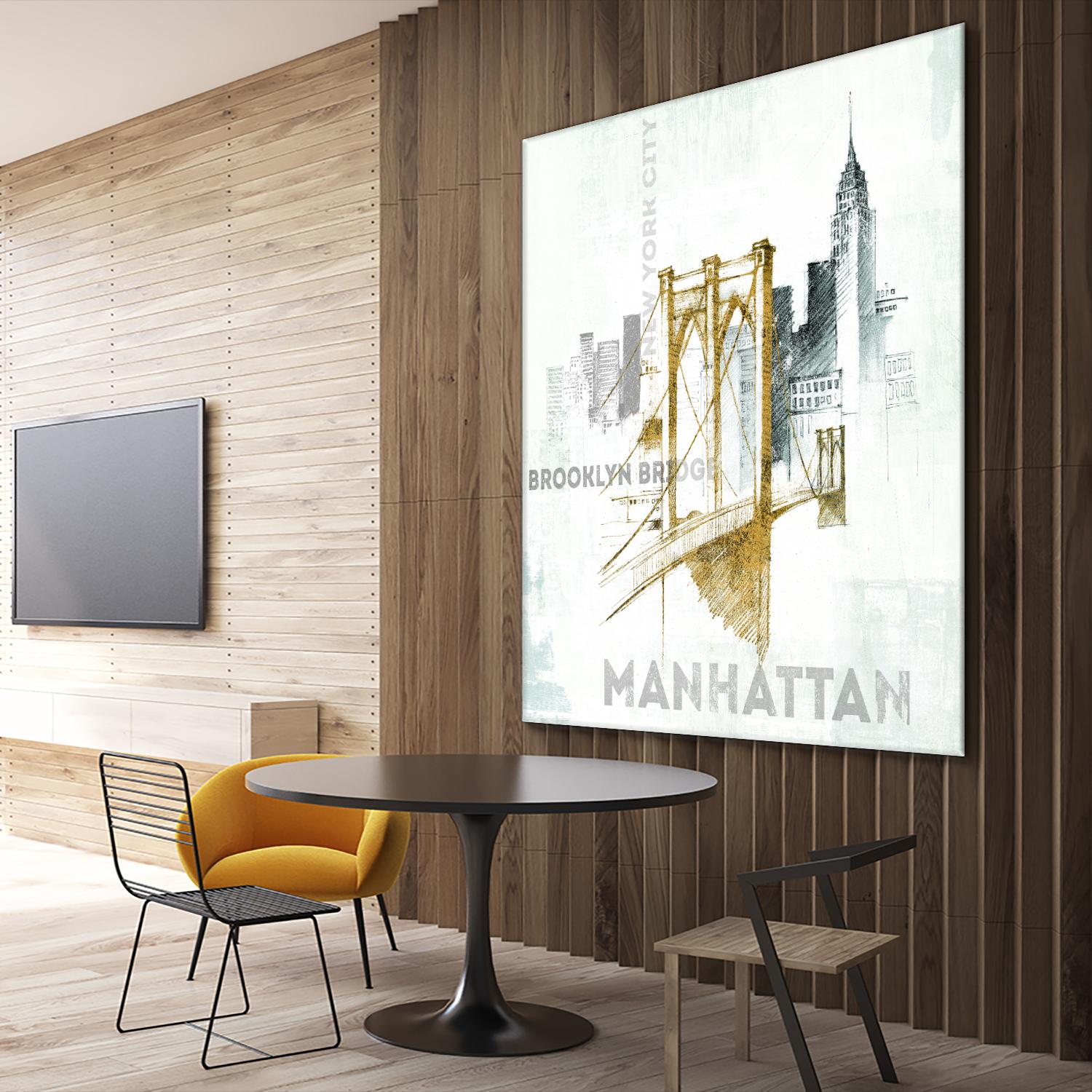 Brooklyn Bridge by Avery Tillmon on GIANT ART - grey city scene