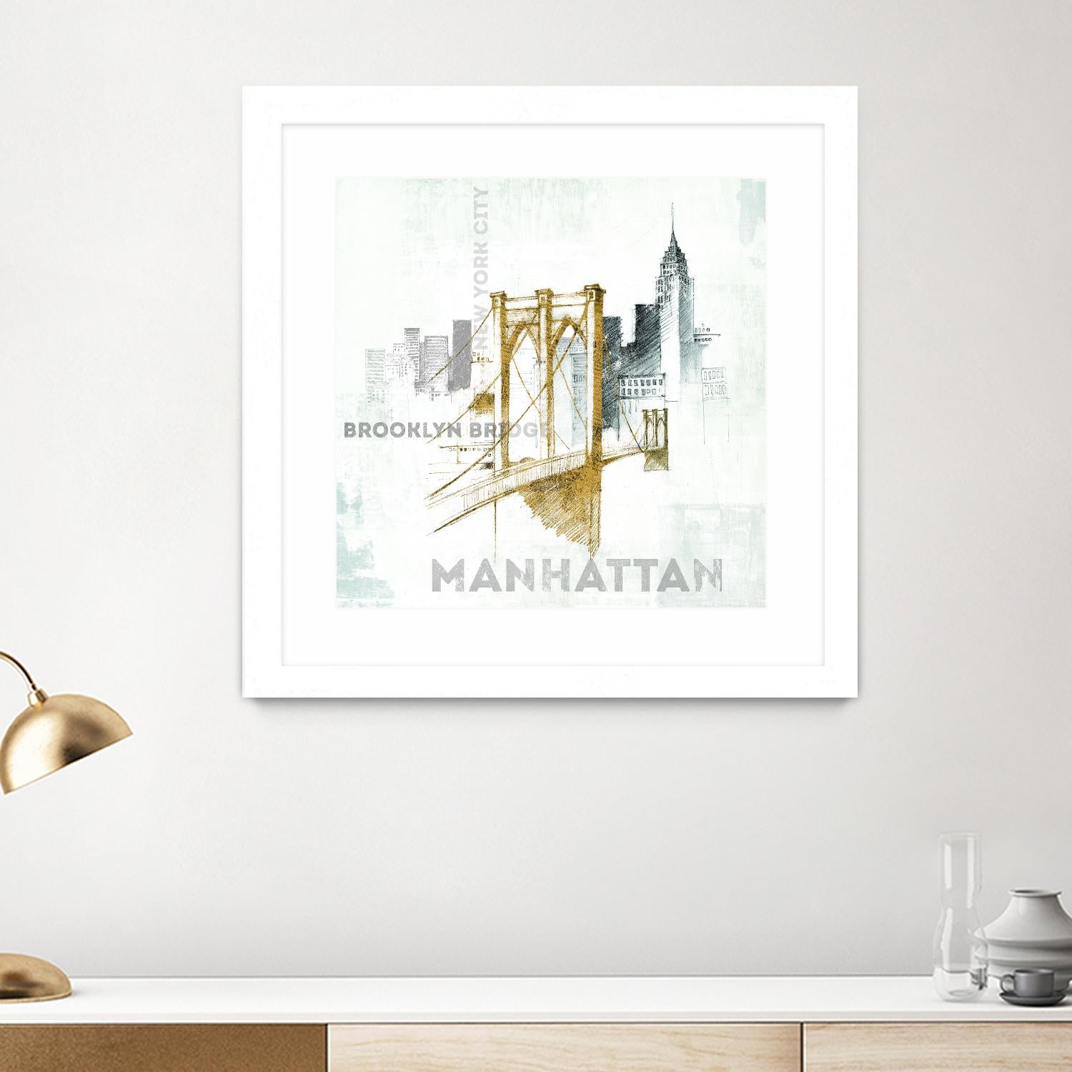 Brooklyn Bridge by Avery Tillmon on GIANT ART - grey city scene