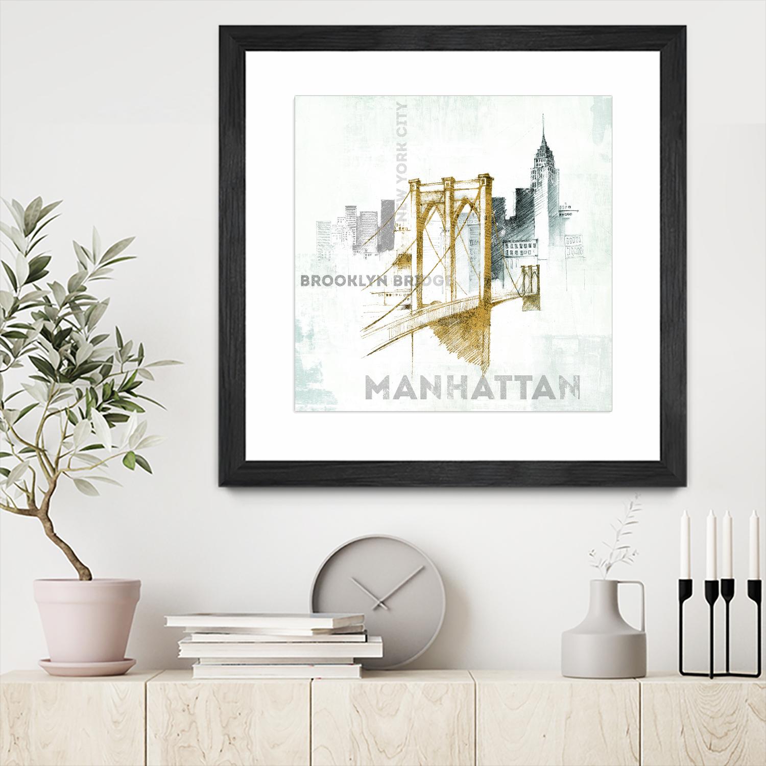 Brooklyn Bridge by Avery Tillmon on GIANT ART - grey city scene