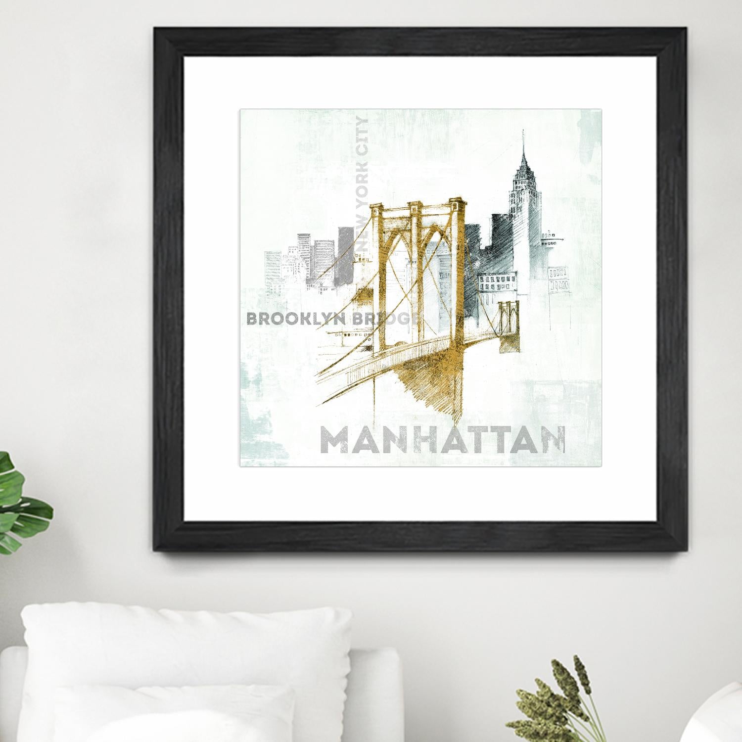 Brooklyn Bridge by Avery Tillmon on GIANT ART - grey city scene