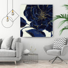 Indigo Garden II by Daphne Brissonnet on GIANT ART - gold flowers canadien