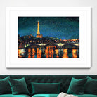 Paris Nights Blue I by James Wiens on GIANT ART - blue architecture eiffel tower