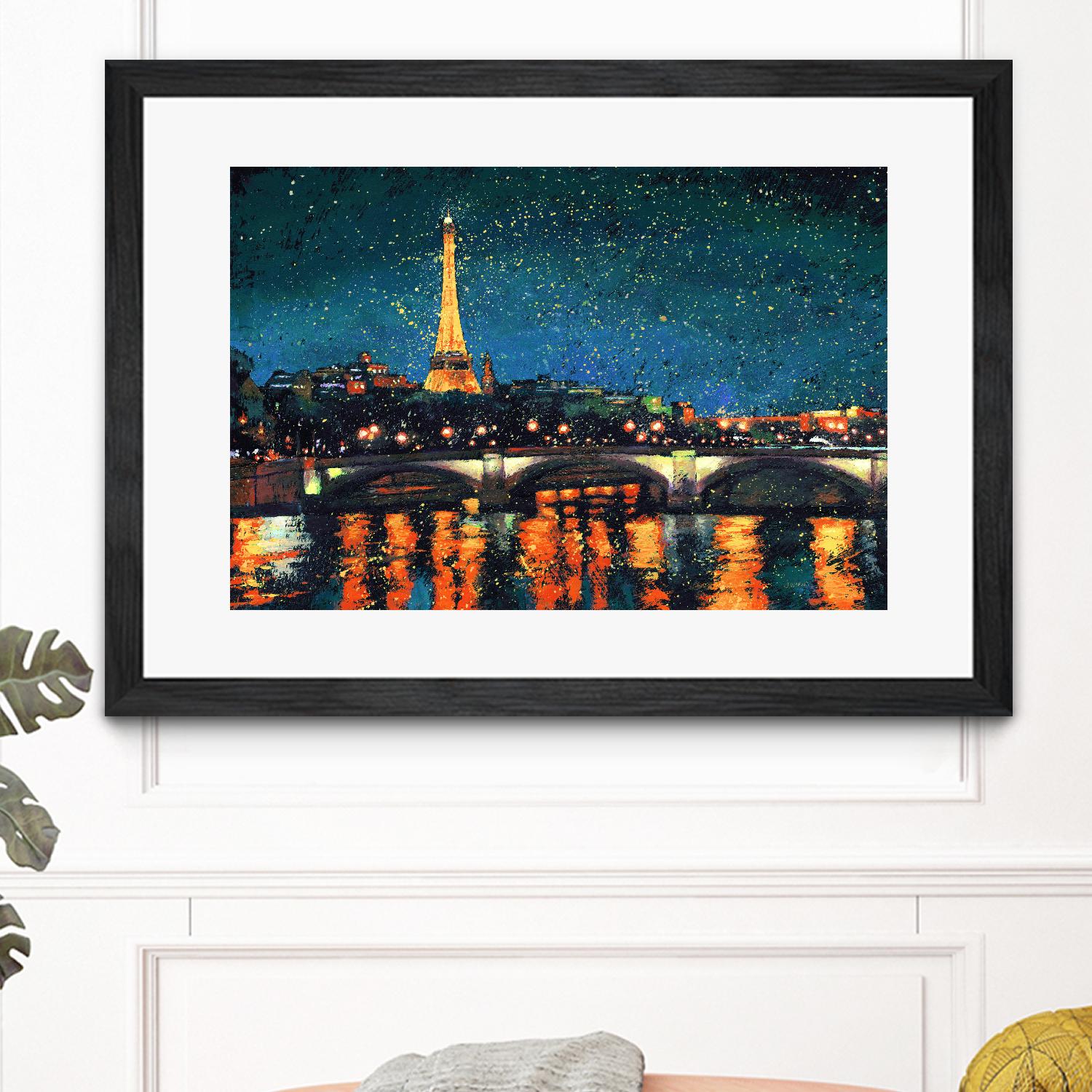 Paris Nights Blue I by James Wiens on GIANT ART - blue architecture eiffel tower