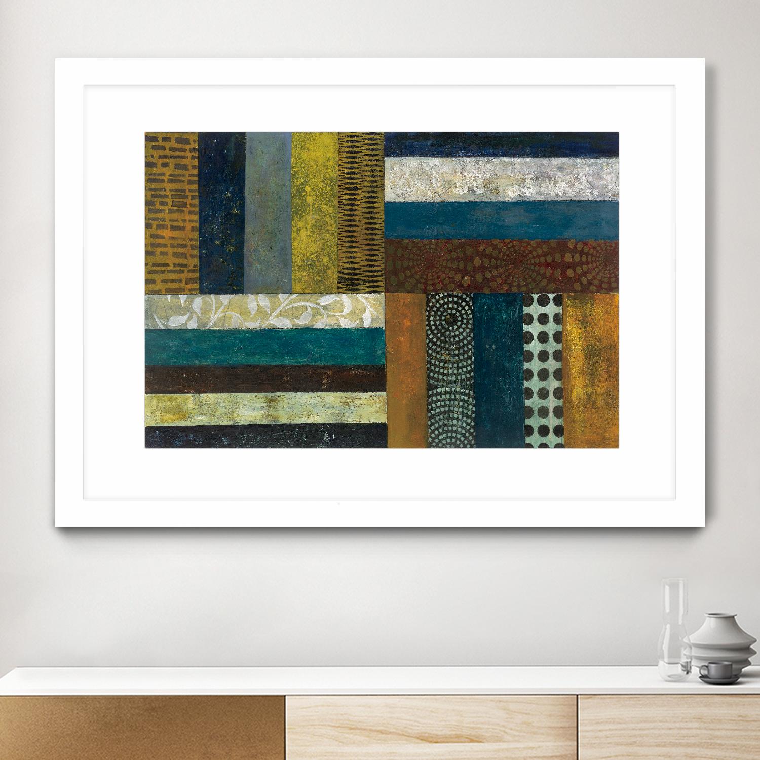 Juxtapose II by Cheryl Warrick on GIANT ART - blue shapes