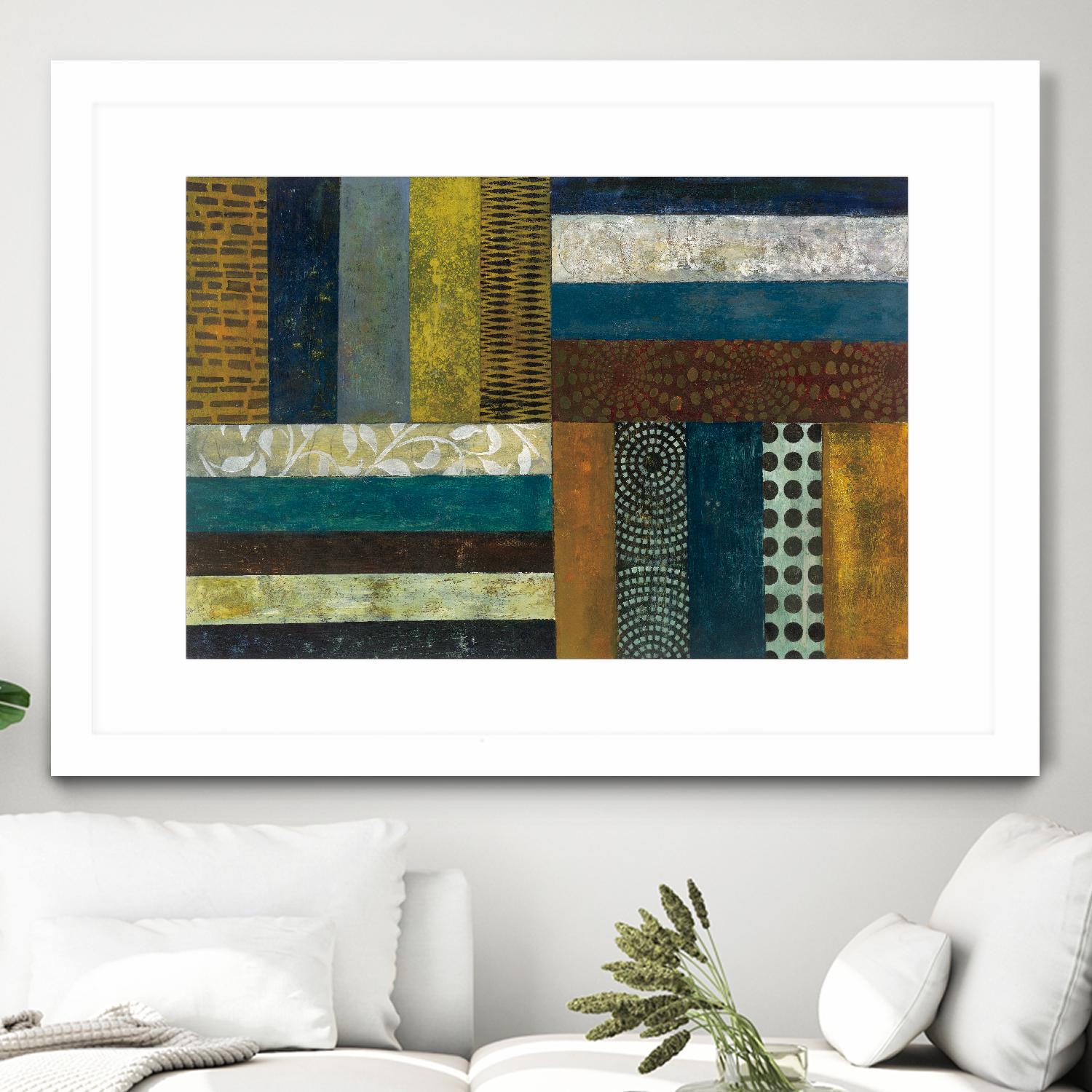 Juxtapose II by Cheryl Warrick on GIANT ART - blue shapes