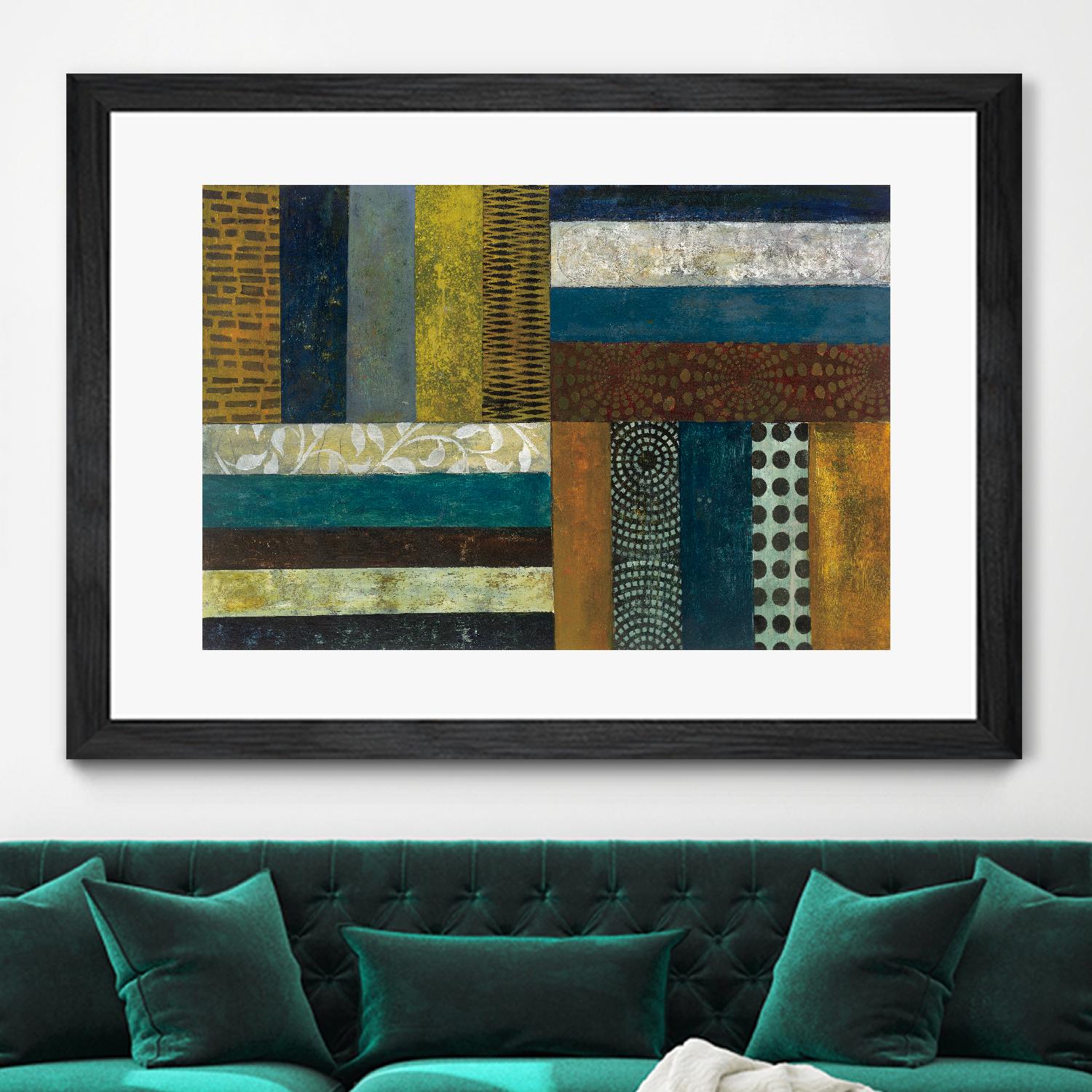 Juxtapose II by Cheryl Warrick on GIANT ART - blue shapes