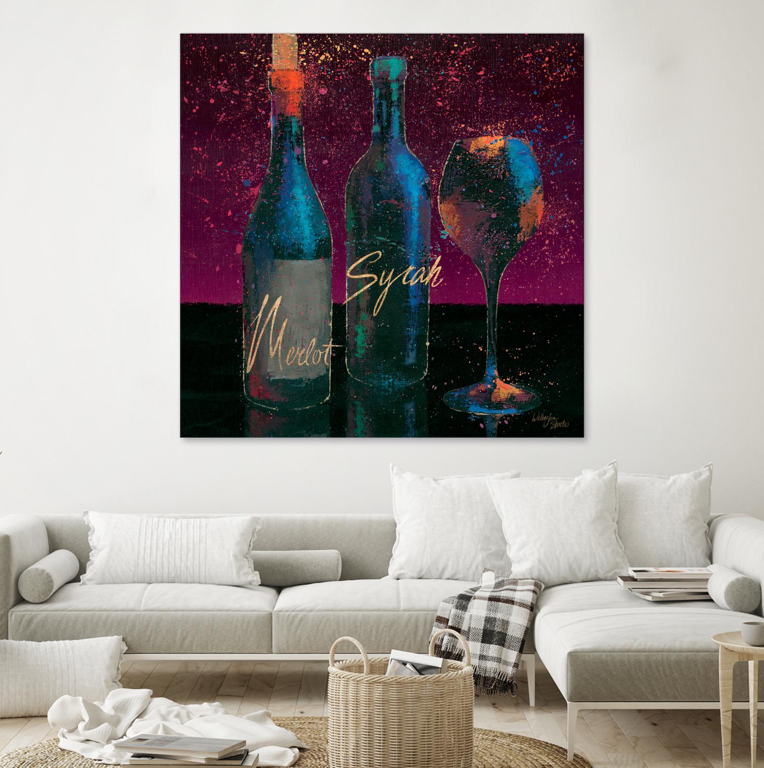 Wine Splash Dark III by Wellington Studio on GIANT ART - blue fruit-food-drink