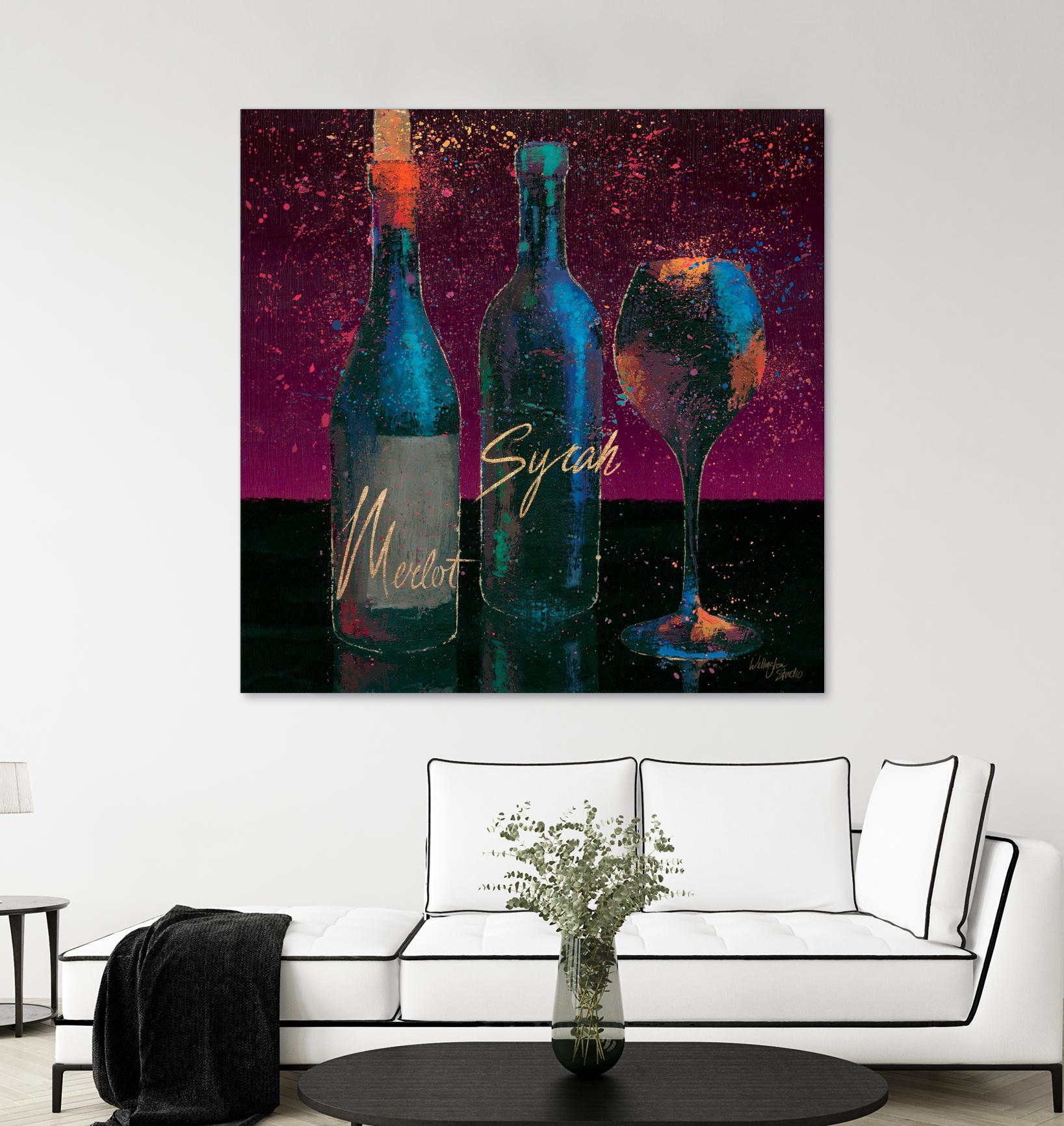 Wine Splash Dark III by Wellington Studio on GIANT ART - blue fruit-food-drink