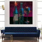 Wine Splash Dark III by Wellington Studio on GIANT ART - blue fruit-food-drink