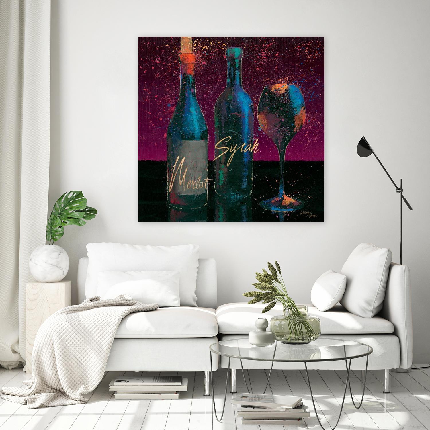 Wine Splash Dark III by Wellington Studio on GIANT ART - blue fruit-food-drink