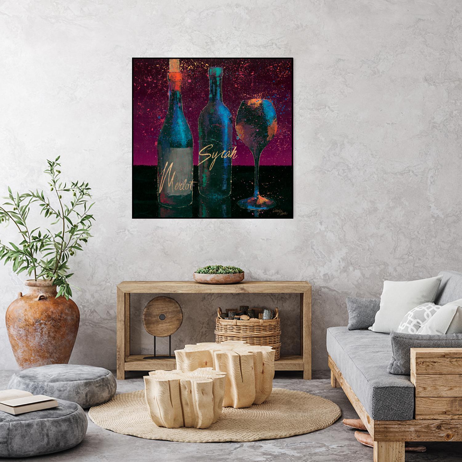 Wine Splash Dark III by Wellington Studio on GIANT ART - blue fruit-food-drink