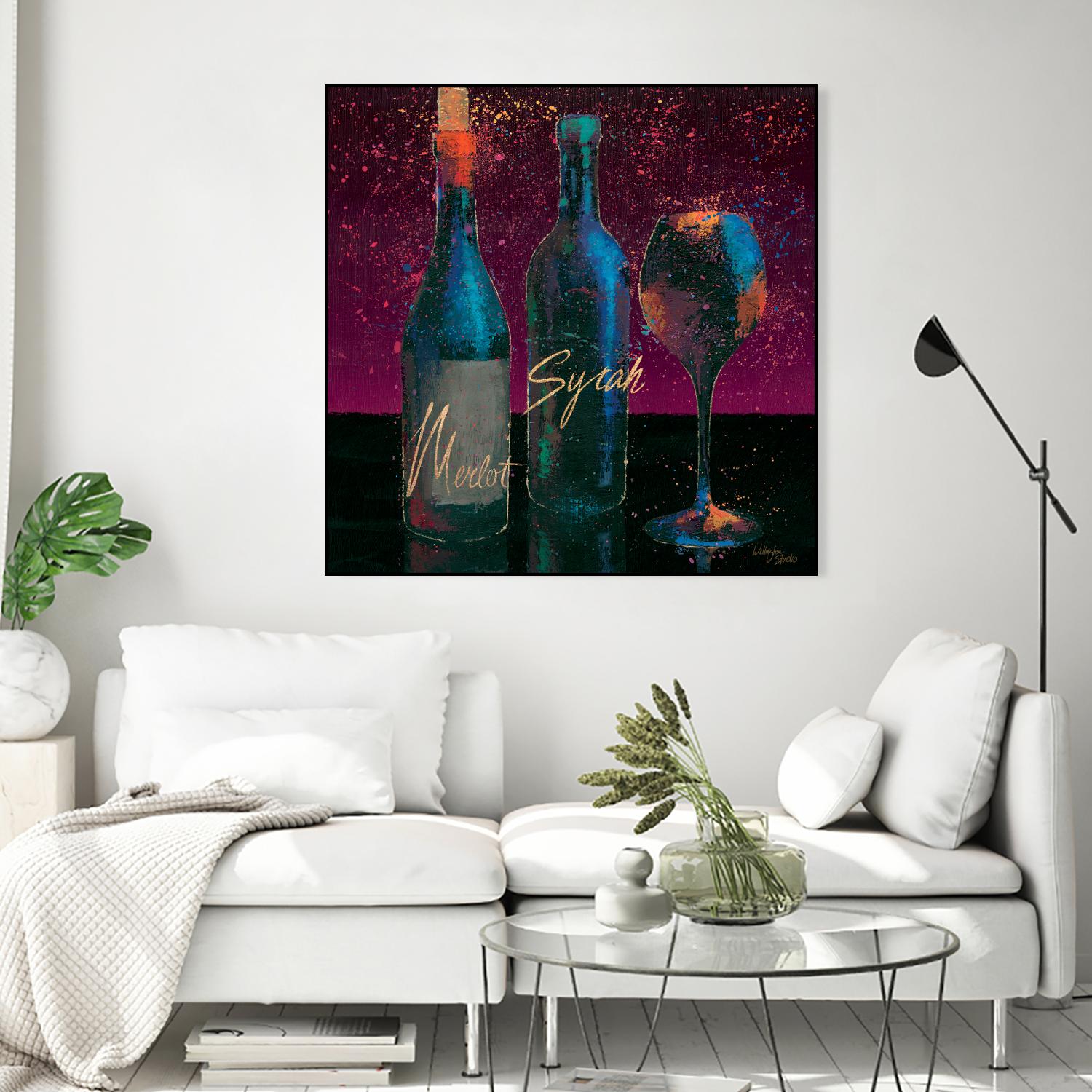 Wine Splash Dark III by Wellington Studio on GIANT ART - blue fruit-food-drink