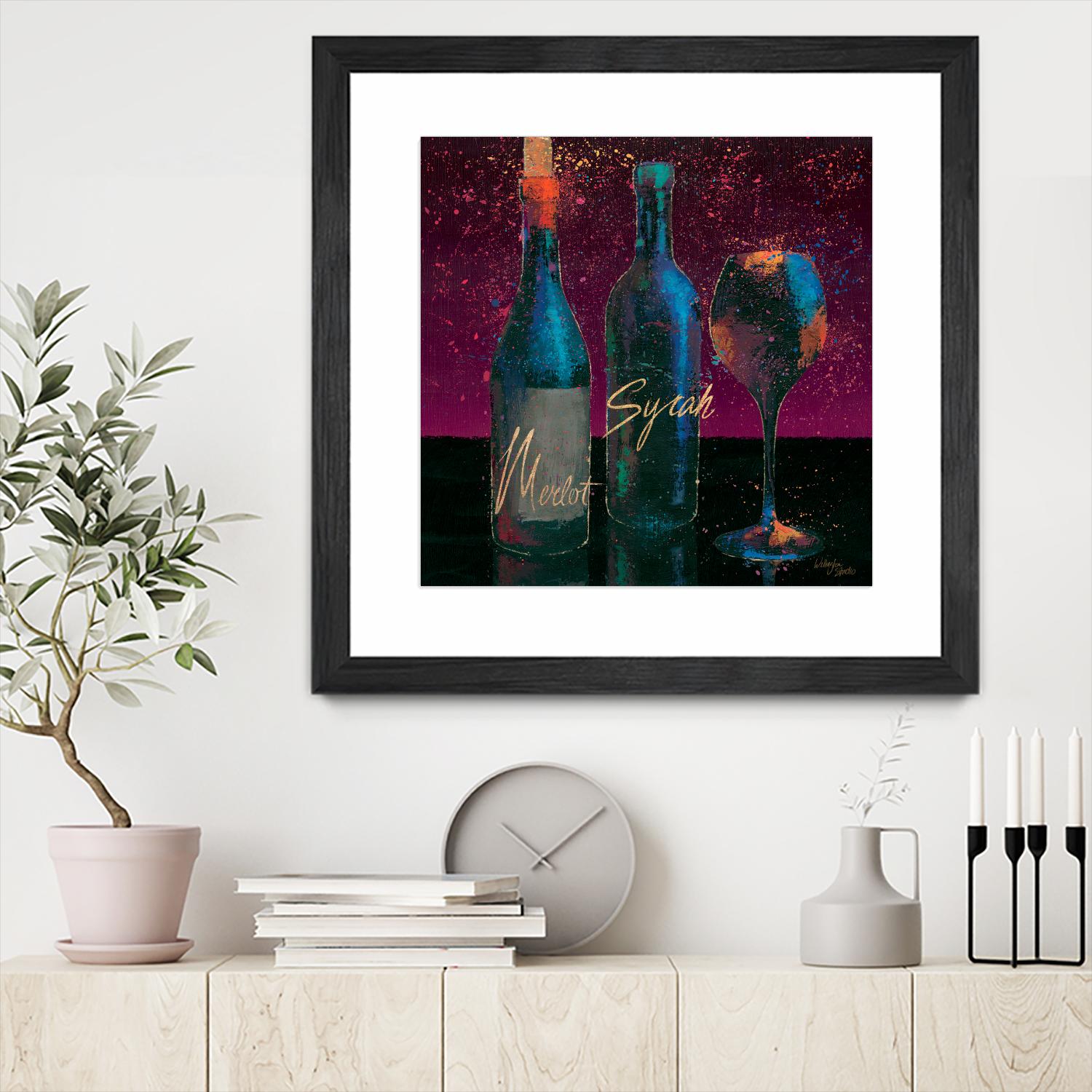 Wine Splash Dark III by Wellington Studio on GIANT ART - blue fruit-food-drink
