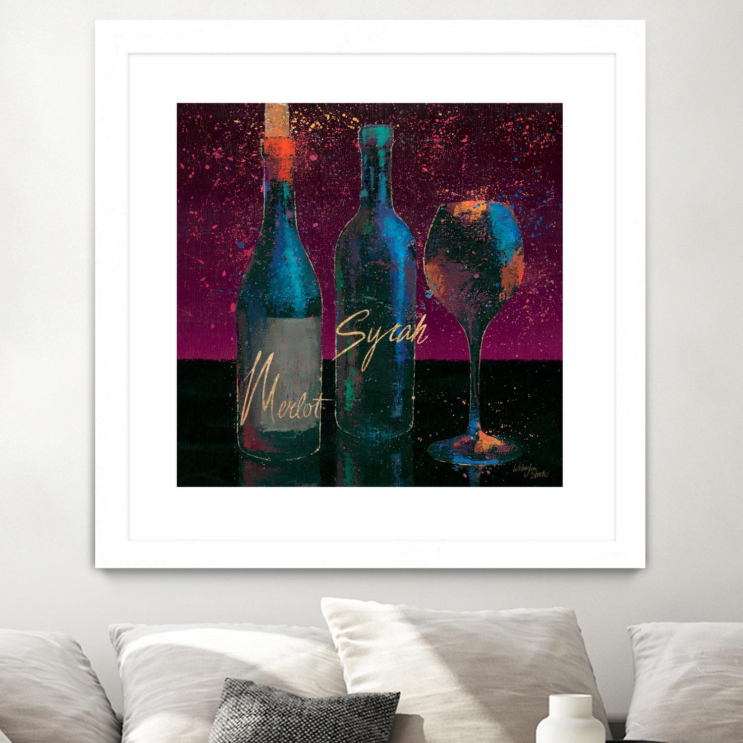 Wine Splash Dark III by Wellington Studio on GIANT ART - blue fruit-food-drink