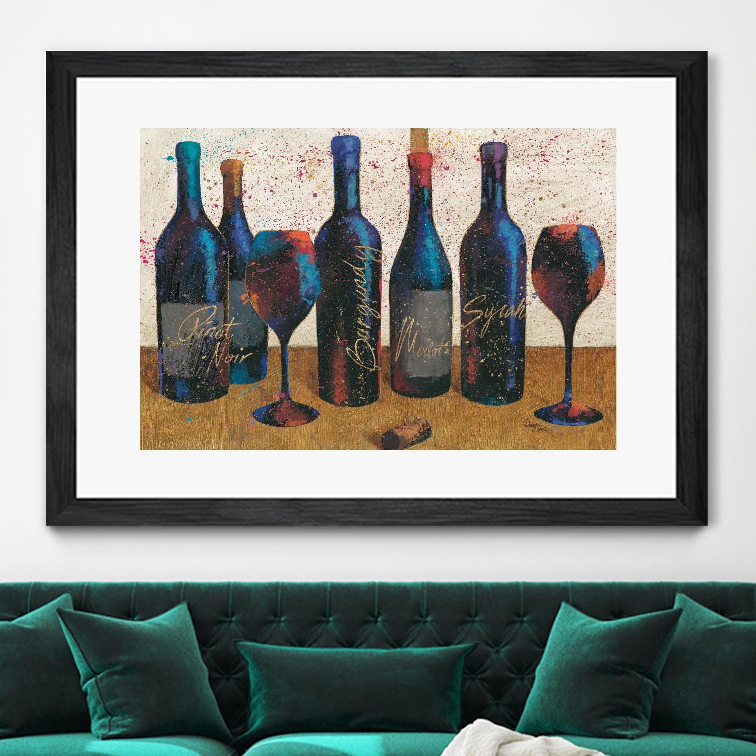 Wine Splash Light I by Wellington Studio on GIANT ART - blue fruit-food-drink