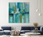 A Walk in the Rain by Silvia Vassileva on GIANT ART - turquoise abstract