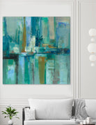A Walk in the Rain by Silvia Vassileva on GIANT ART - turquoise abstract
