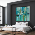 A Walk in the Rain by Silvia Vassileva on GIANT ART - turquoise abstract