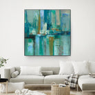 A Walk in the Rain by Silvia Vassileva on GIANT ART - turquoise abstract
