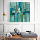 A Walk in the Rain by Silvia Vassileva on GIANT ART - turquoise abstract