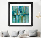 A Walk in the Rain by Silvia Vassileva on GIANT ART - turquoise abstract