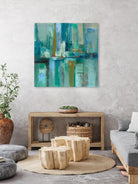 A Walk in the Rain by Silvia Vassileva on GIANT ART - turquoise abstract