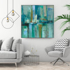 A Walk in the Rain by Silvia Vassileva on GIANT ART - turquoise abstract
