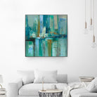 A Walk in the Rain by Silvia Vassileva on GIANT ART - turquoise abstract