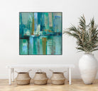 A Walk in the Rain by Silvia Vassileva on GIANT ART - turquoise abstract