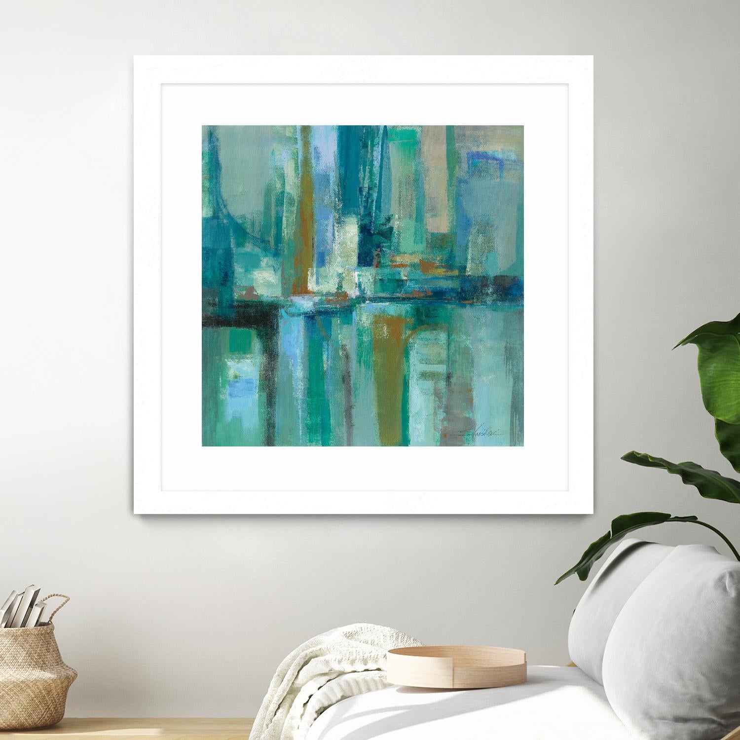 A Walk in the Rain by Silvia Vassileva on GIANT ART - turquoise abstract