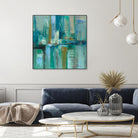 A Walk in the Rain by Silvia Vassileva on GIANT ART - turquoise abstract