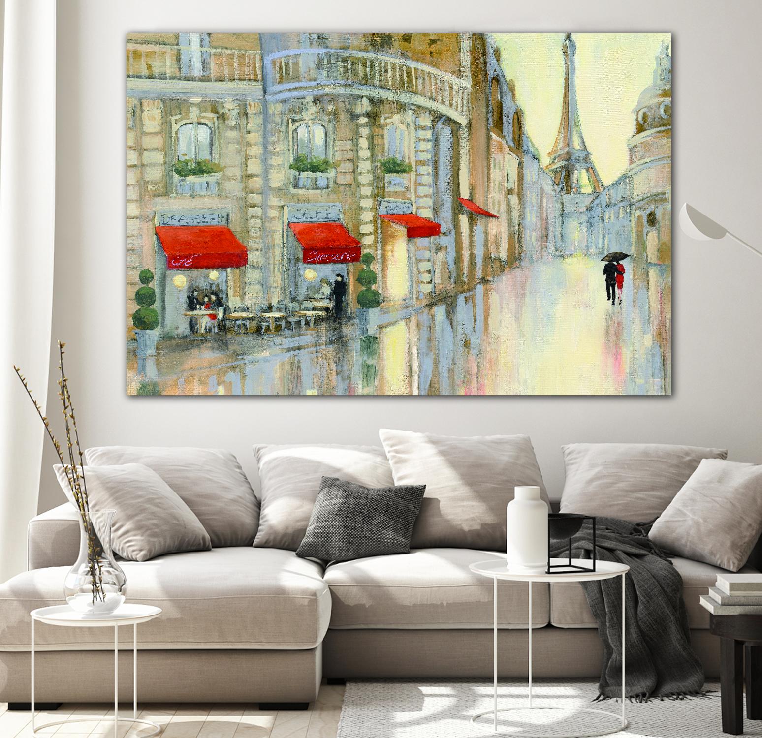 Touring Paris Couple by Julia Purinton on GIANT ART - beige everyday life