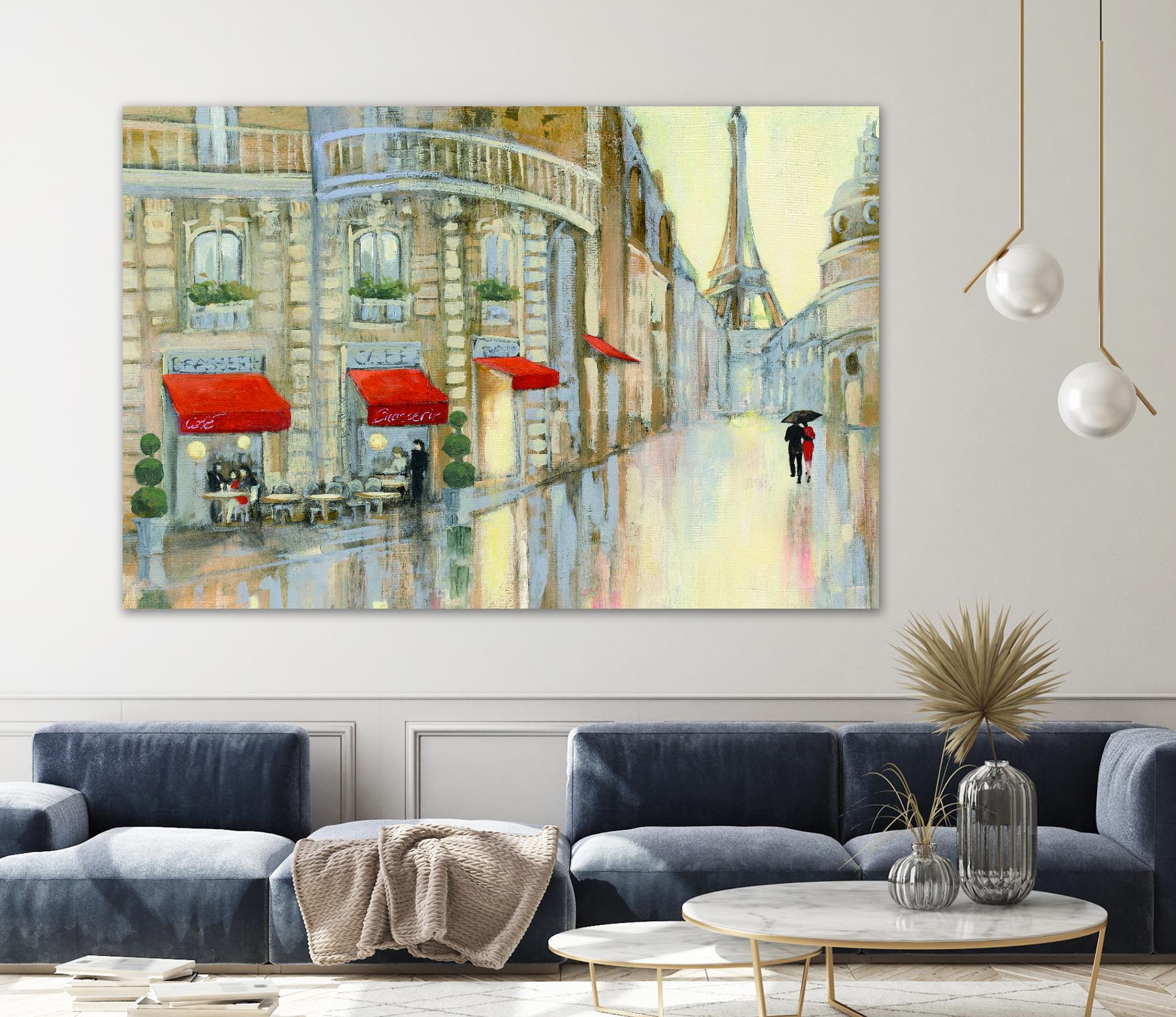 Touring Paris Couple by Julia Purinton on GIANT ART - beige everyday life