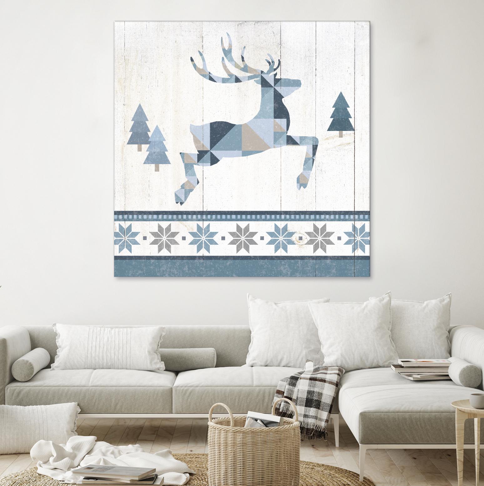 Nordic Geo Lodge Deer III by Portfolio on GIANT ART - white country look