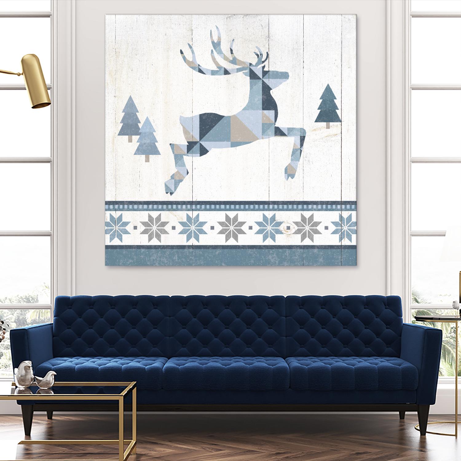 Nordic Geo Lodge Deer III by Portfolio on GIANT ART - white country look