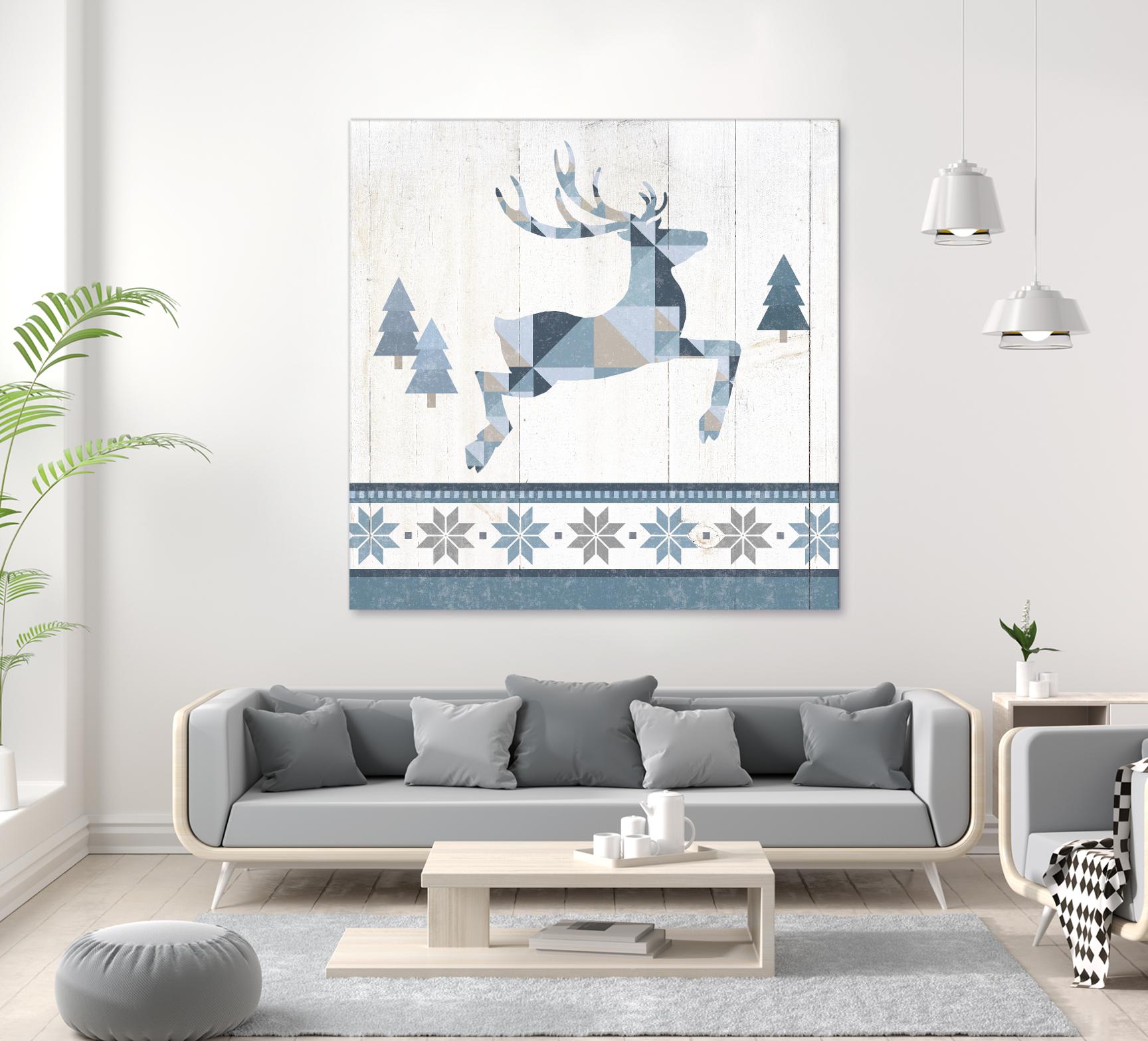 Nordic Geo Lodge Deer III by Portfolio on GIANT ART - white country look