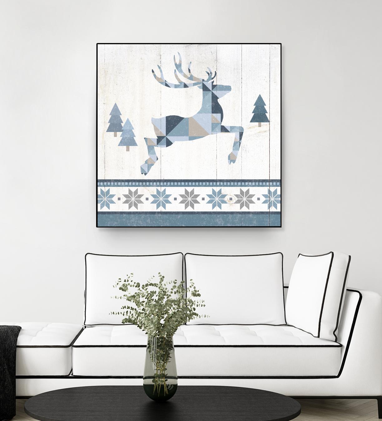Nordic Geo Lodge Deer III by Portfolio on GIANT ART - white country look