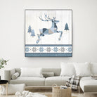 Nordic Geo Lodge Deer III by Portfolio on GIANT ART - white country look