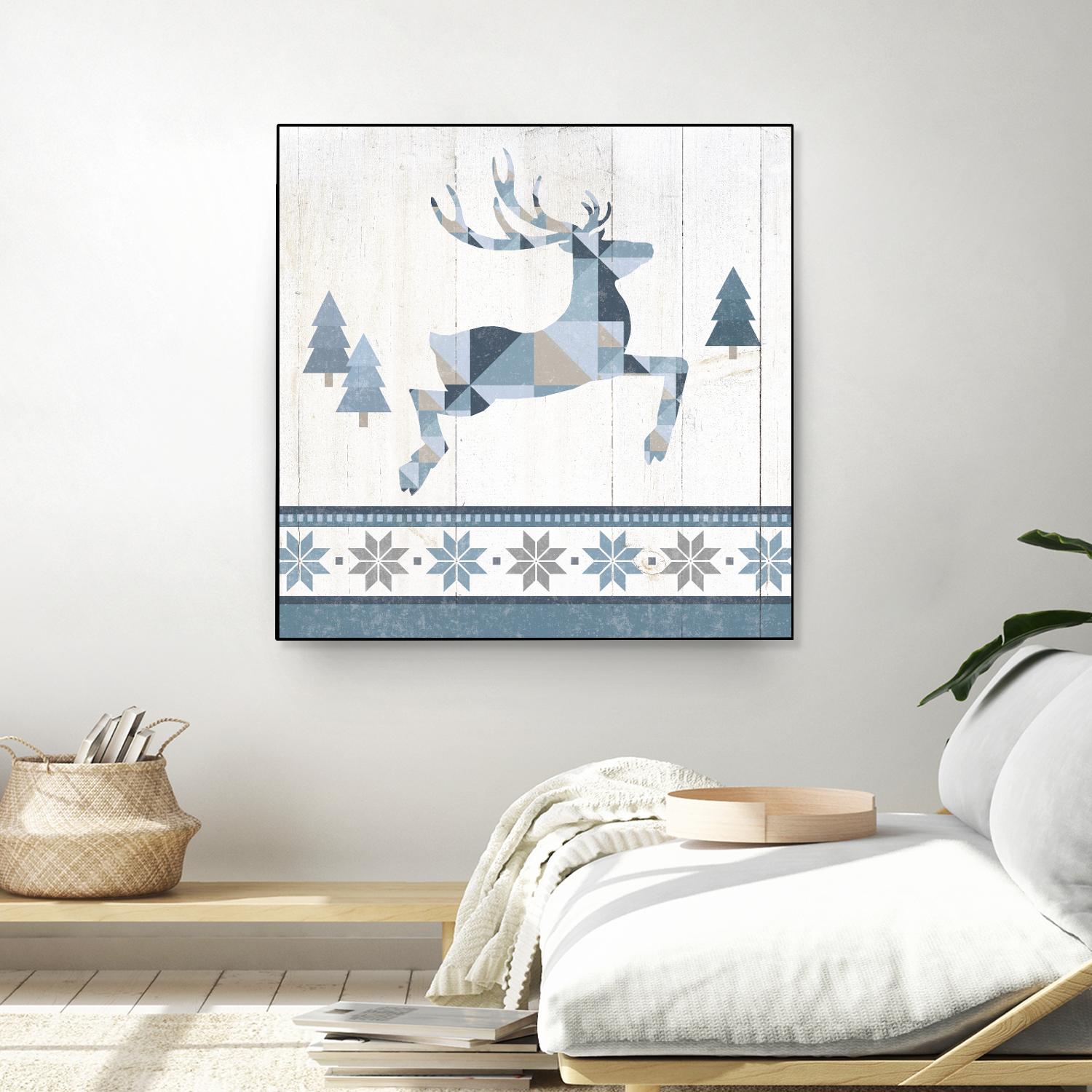 Nordic Geo Lodge Deer III by Portfolio on GIANT ART - white country look