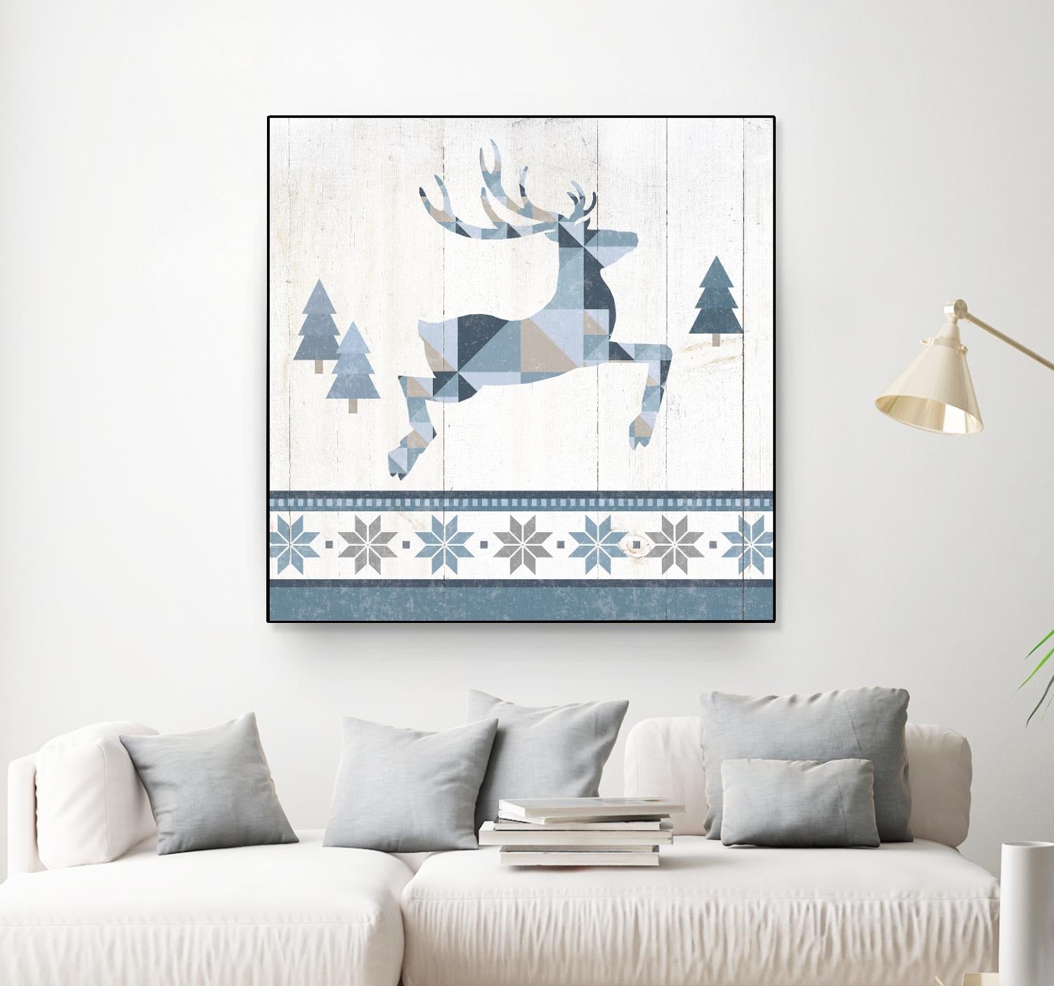 Nordic Geo Lodge Deer III by Portfolio on GIANT ART - white country look