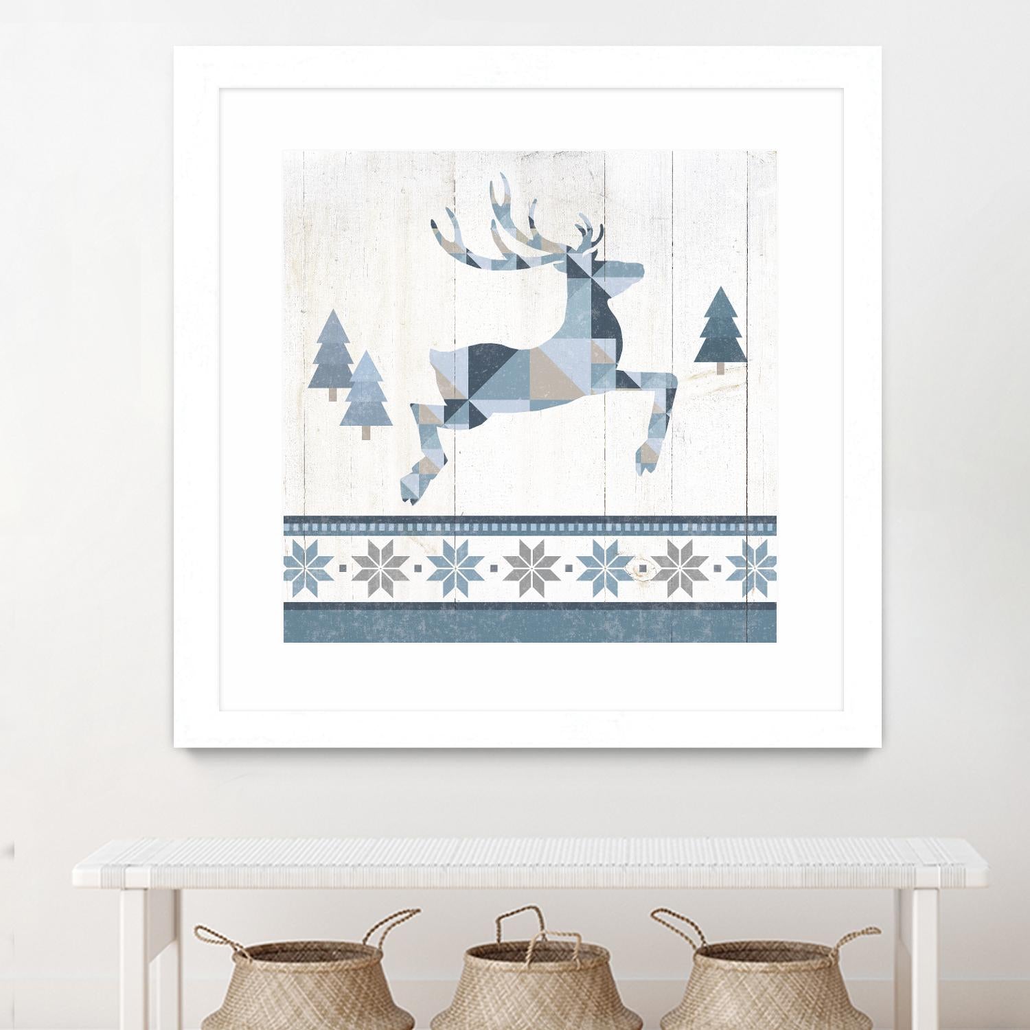 Nordic Geo Lodge Deer III by Portfolio on GIANT ART - white country look