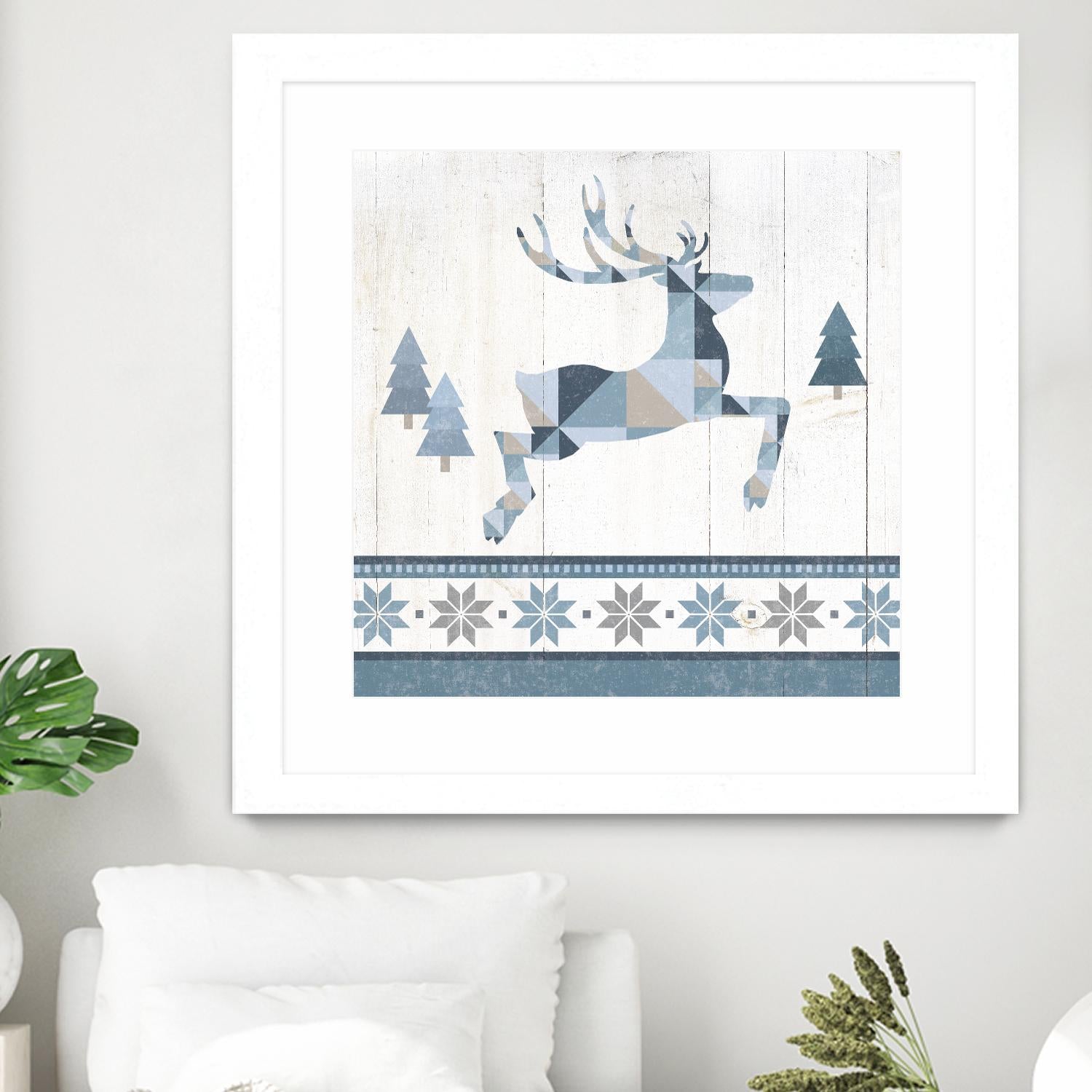 Nordic Geo Lodge Deer III by Portfolio on GIANT ART - white country look