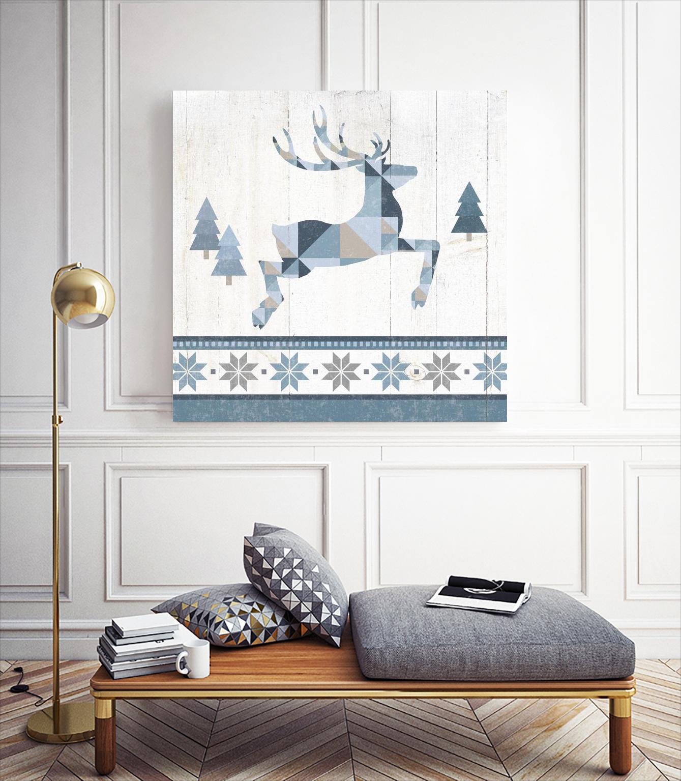 Nordic Geo Lodge Deer III by Portfolio on GIANT ART - white country look